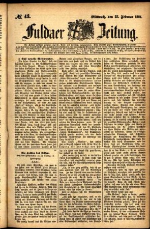 Ausgabe vom Mittwoch, den 23. Februar 1881.