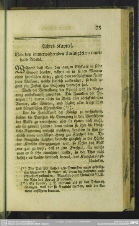 Achtes Kapitel. Von den immerwährenden Uneinigkeiten innerhalb Roms