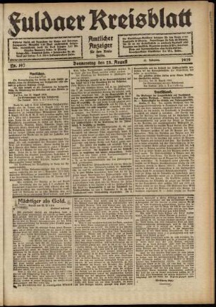 Ausgabe vom Donnerstag, den 28. August 1919.