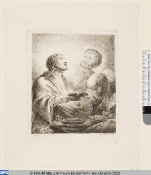 Christus gibt sich den Jüngern in Emmaus zu erkennen