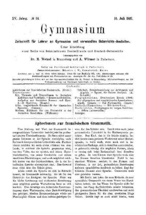Aphorismen zur französischen Grammatik