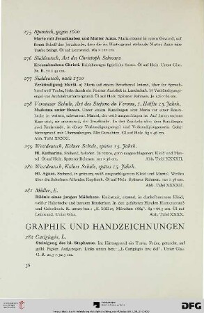 Graphik und Handzeichnungen (Nr. 282-322)