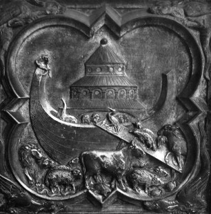 Sockelrelief: Szenen aus der Genesis — Die Tiere betreten die Arche