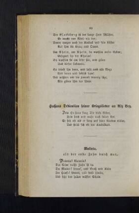 Hussans Dedication seiner Kriegslieder an Aly Bey.