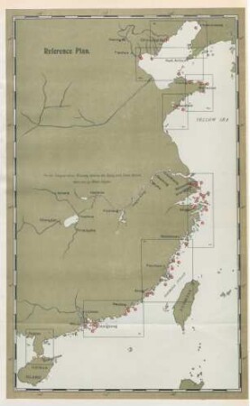 [Chart of China coast, showing position of lights and limits of customs districts]. Reference plan