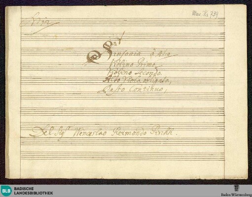 Symphonies - Mus. Hs. 739 : vl (2), a-vla, bc; G