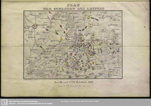 Plan Der Schlacht Bei Leipzig den 18 und 19ten October 1813
