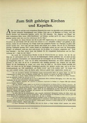 Zum Stift gehörige Kirchen und Kapellen