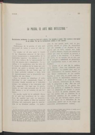 La poesía, el arte más intelectual