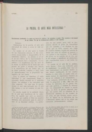 La poesía, el arte más intelectual