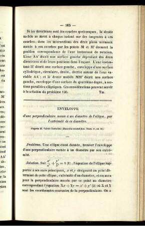 Enveloppe d´une perpendiculaire menée à un diamètre de l´