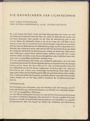 Die Grundlagen der Lichttechnik