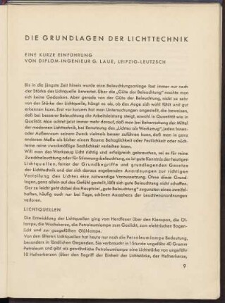 Die Grundlagen der Lichttechnik