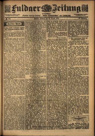 Zweite Ausgabe vom Montag, den 18. August 1902.