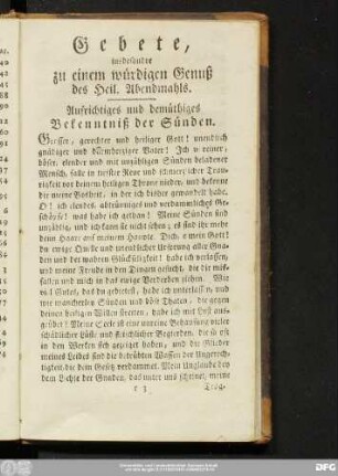 Aufrichtiges und demühtiges Bekentniß der Sünden.