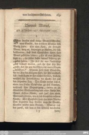 Thomas Morus, geb. zu London 1480. enthauptet 1535.
