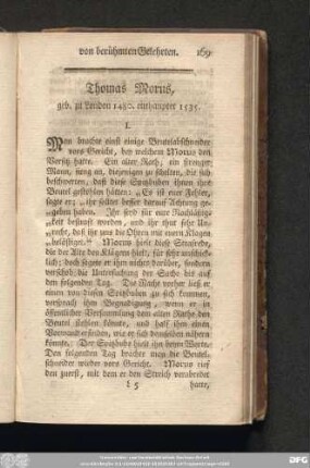 Thomas Morus, geb. zu London 1480. enthauptet 1535.
