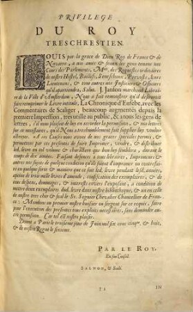 Thesaurus Temporum, Evsebii Pamphili, Cæsareæ Palæstinæ Episcopi, Chronicorum Canonum Omnimodæ historiæ libri duo