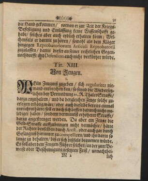 Tit. XIII. Von Zeugen.
