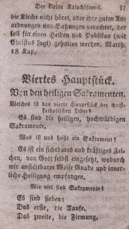 Viertes Hauptstück. von den heiligen Sakramenten.