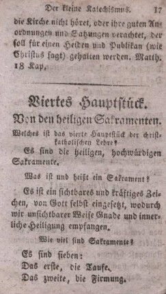 Viertes Hauptstück. von den heiligen Sakramenten.