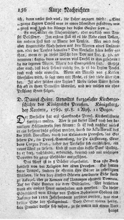 Kurzgefaßte Kirchengeschichte des Königreichs Preußen.