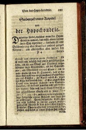 Siebenzehentes Kapitel von der Hypochondrie.