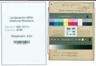 Entnazifizierung Emil Strassmann , geb. 27.03.1894 ()
