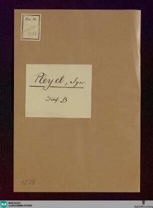Symphonies - Don Mus.Ms. 1587 : B|b; BenP 132A