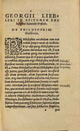 Epitome philosophiae naturalis, ex Aristotelis summi philosophi libris ita excerpta ...