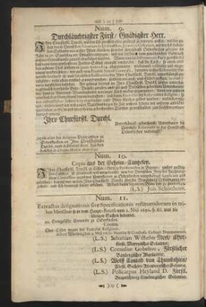 Num. 10. Copia aus der Geheim-Canzeley