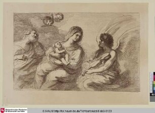 [Virgin, Infant, and Joseph, with an Angel playing on a Violin; Die Hl. Familie mit einem Engel, auf der Geige spielend]