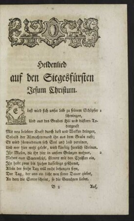 Heldenlied auf den Siegesfürsten Jesum Christum