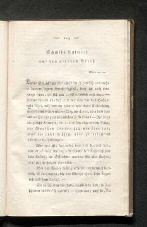 Schmids Antwort auf den vierten Brief.