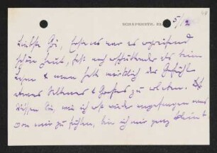 Brief von Clara Jonas an Margarete Hauptmann