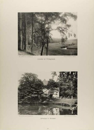 "Alsterthal bei Wellingsbüttel" und "Herrenhaus in Wohldorf" aus der Mappe "Neue malerische Bilder aus der Freien und Hansestadt Hamburg und ihrer Umgebung"