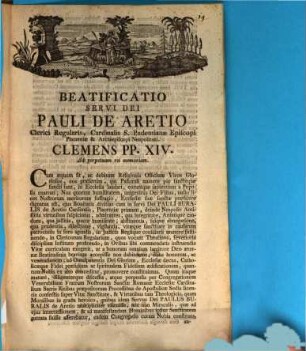 Beatificatione Servi Dei Pauli De Aretio ...