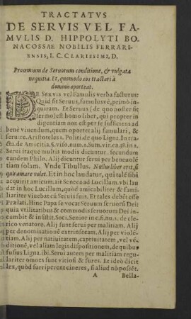 Prooemim de servorum conditione