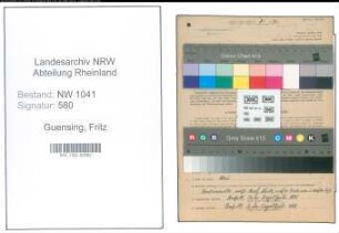 Entnazifizierung Fritz Guensing , geb. 16.07.1899 ()