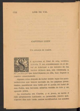 Capítulo LXXV - Un consejo de madre.