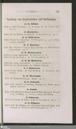 Nachtrag von Kupferstichen und Radirungen