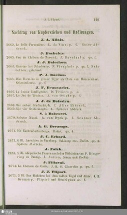 Nachtrag von Kupferstichen und Radirungen