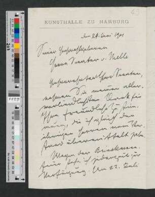 Brief an Werner von Melle