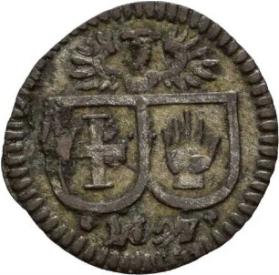 Einseitiger Pfennig der Reichsstadt Schwäbisch Hall, 1697