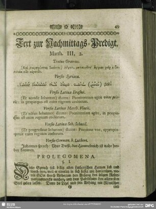 [Nachmittags-Predigt. Matth. III, 2]