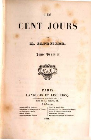 Les Cent Jours, 1