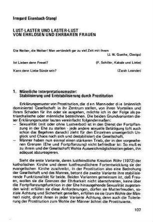 107-126, Lust-Laster und Laster-Lust. Von ehrlosen und ehrbaren Frauen