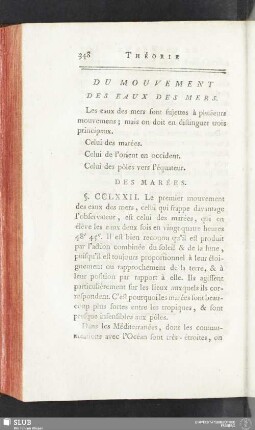 Du mouvement des eaux des mers