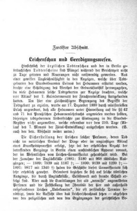 Zwölfter Abschnitt. Leichenschau und Beerdigungswesen