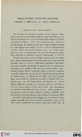 23: Delle scoperte fatte nel 1838 e 1850 presso il sepolcro di Paolo Apostolo